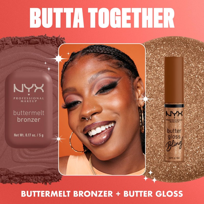 NYX PROFESSIONAL MAKEUP Butter Gloss Bling Lip Gloss, Non Sticky and Shiny Vegan Lip Makeup - She Got Money