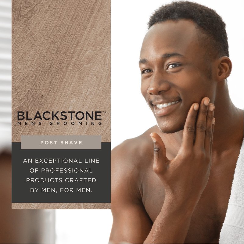 Blackstone Men's Grooming Post Shave Moisturizer with Tea Tree Oil, Shea Butter, Vitamin E, & Aloe | Soothing Cooling Balm | & Paraben Free | Sandalwood (6 oz)