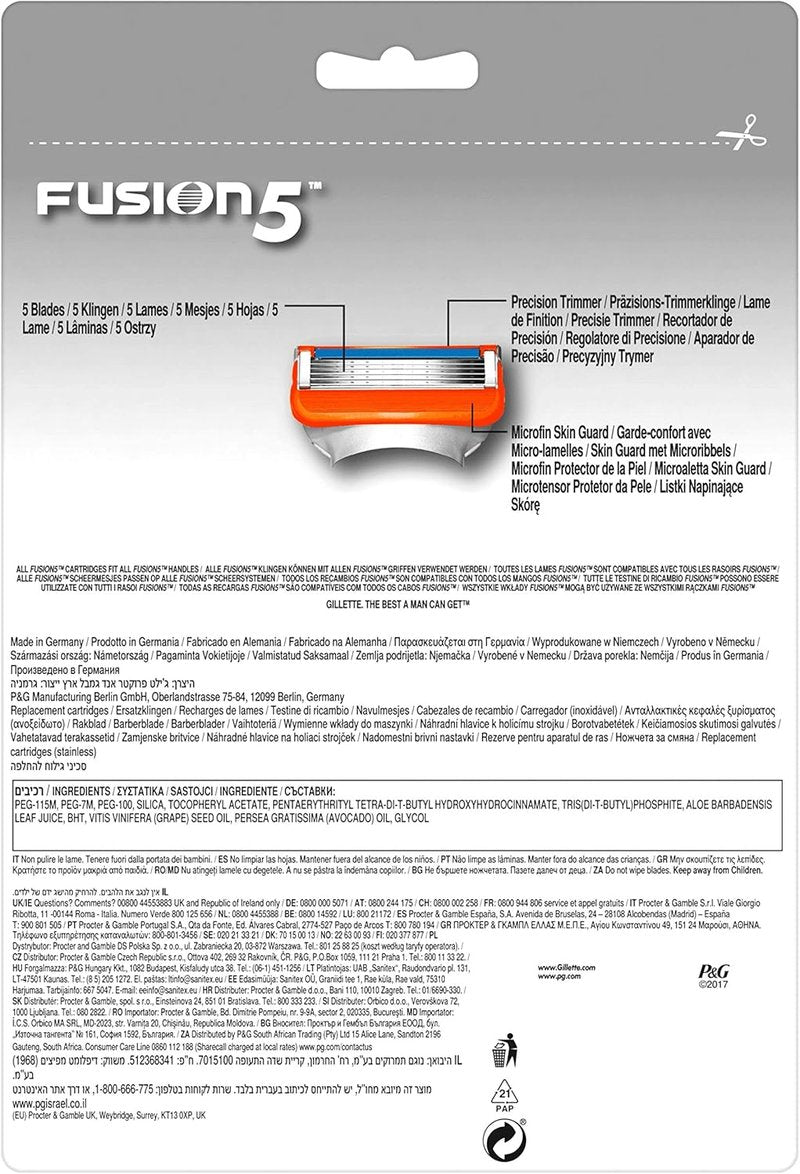 Gillette Fusion5 Razor - 12 Precision Blades for Men | Ultimate Shaving Experience