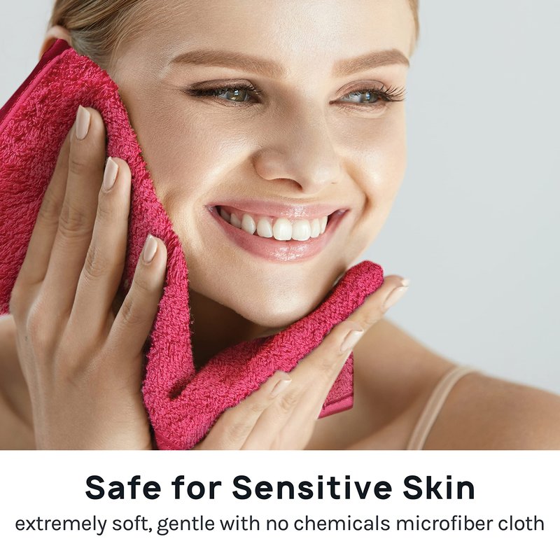 AOA Studio Microfiber Face Cloth Makeup Erase Remover Face Towels Reusable Microfiber Cleansing Towel Remove Makeup with Water7.8" X 6.2", All Skin type and Even Sensitive Skin (8 packs)