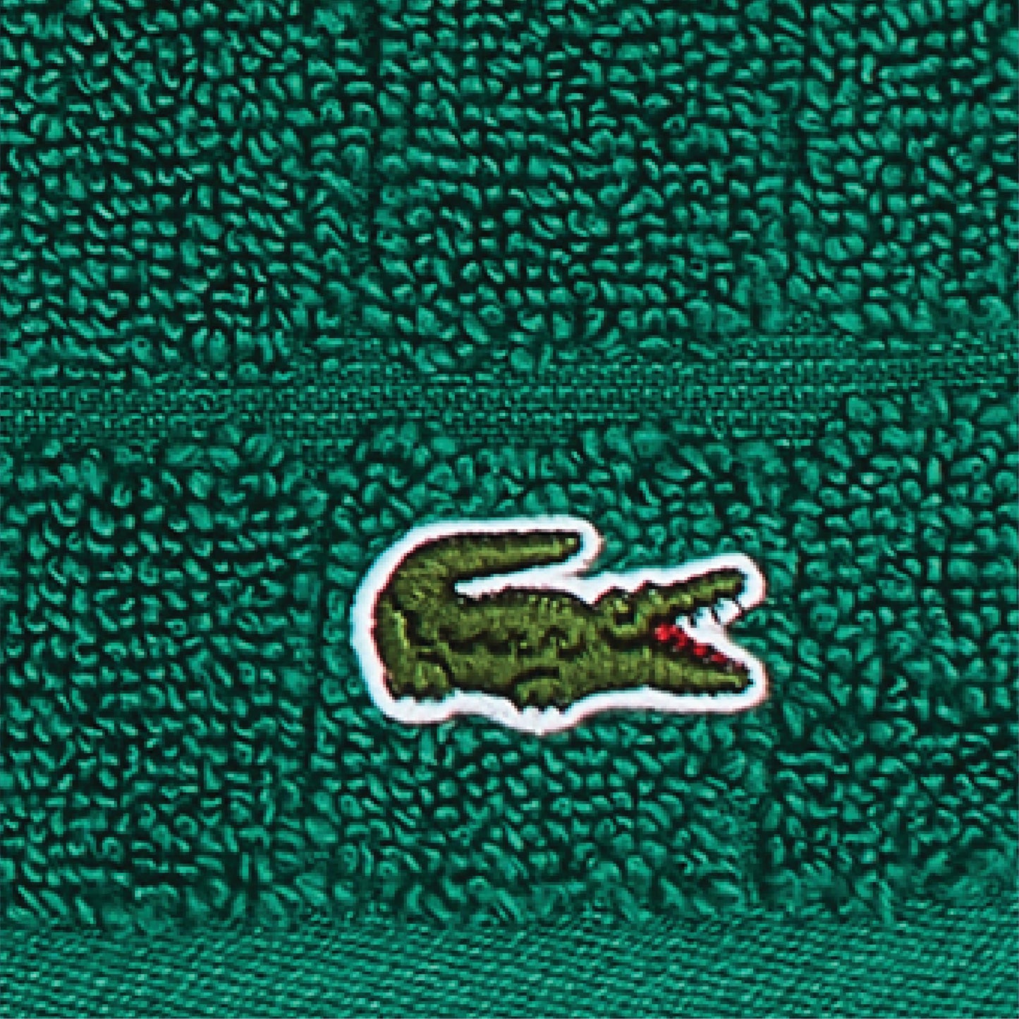 Lacoste Croc Scale 100% Cotton Bath Towel – Highly Absorbent, Ultra Soft & Quick Drying Luxury Jacquard Towel with Embroidered Crocodile, Premium Bathroom Essential, Croc Green, 13" x 13"