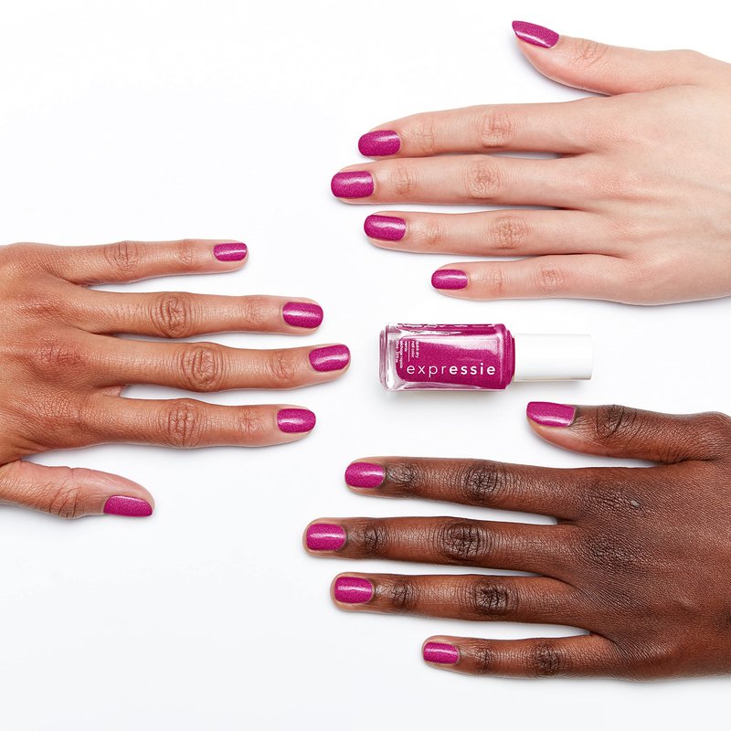 essie Expressie Nail Polish, Quick-Dry Deep Fuchsia Pink Nail Polish, Vegan, Don't Glitch Get Better, 0.33 fl oz