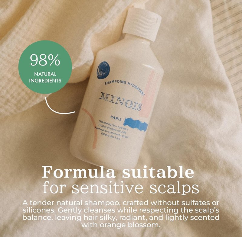 Minois Paris Gentle Kids Shampoo - Natural Aloe Vera & Orange Blossom | Non-Toxic Hydrating Hair Care | 300ml
