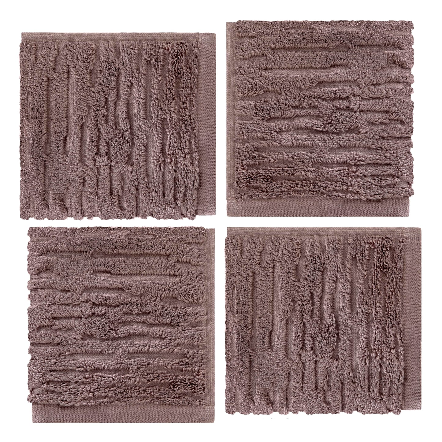 SKL Home CloudSoft Cotton Luxury 4-Piece Washcloth Set, Soft Plum