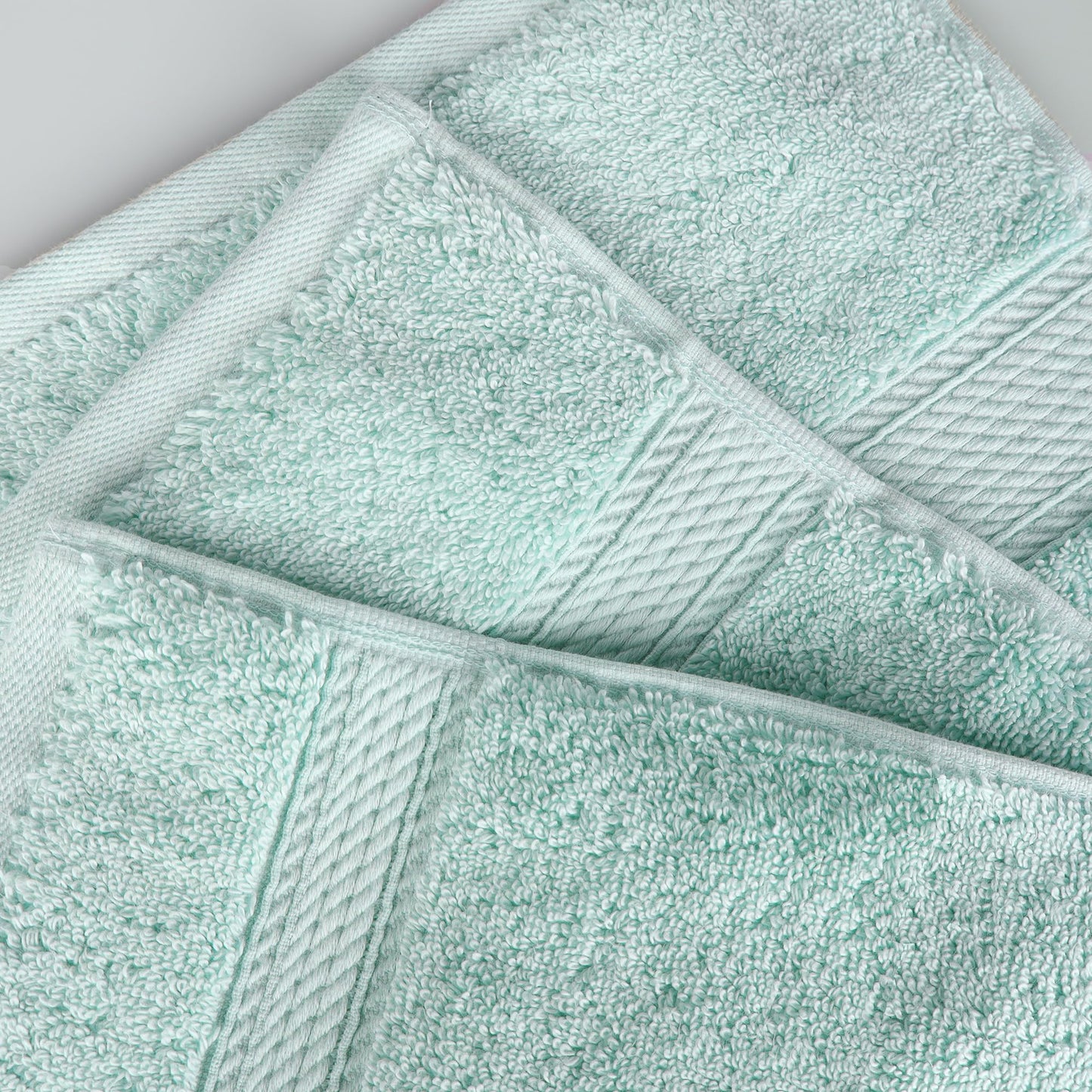 Superior Egyptian Cotton Pile 9 Piece Towel Set, Includes 3 Bath, 3 Hand, 3 Face Towels/Washcloths, Ultra Soft Luxury Towels, Thick Plush Essentials, Guest Bath, Spa, Hotel Bathroom, Sea Foam
