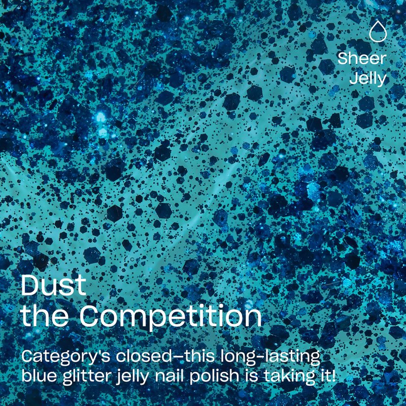 OPI Infinite Shine Dust the Competition | Jelly Dark Blue Glitter Long Wear Gel Like Nail Polish | Make 'Em Jelly! Collection | Summer 2025