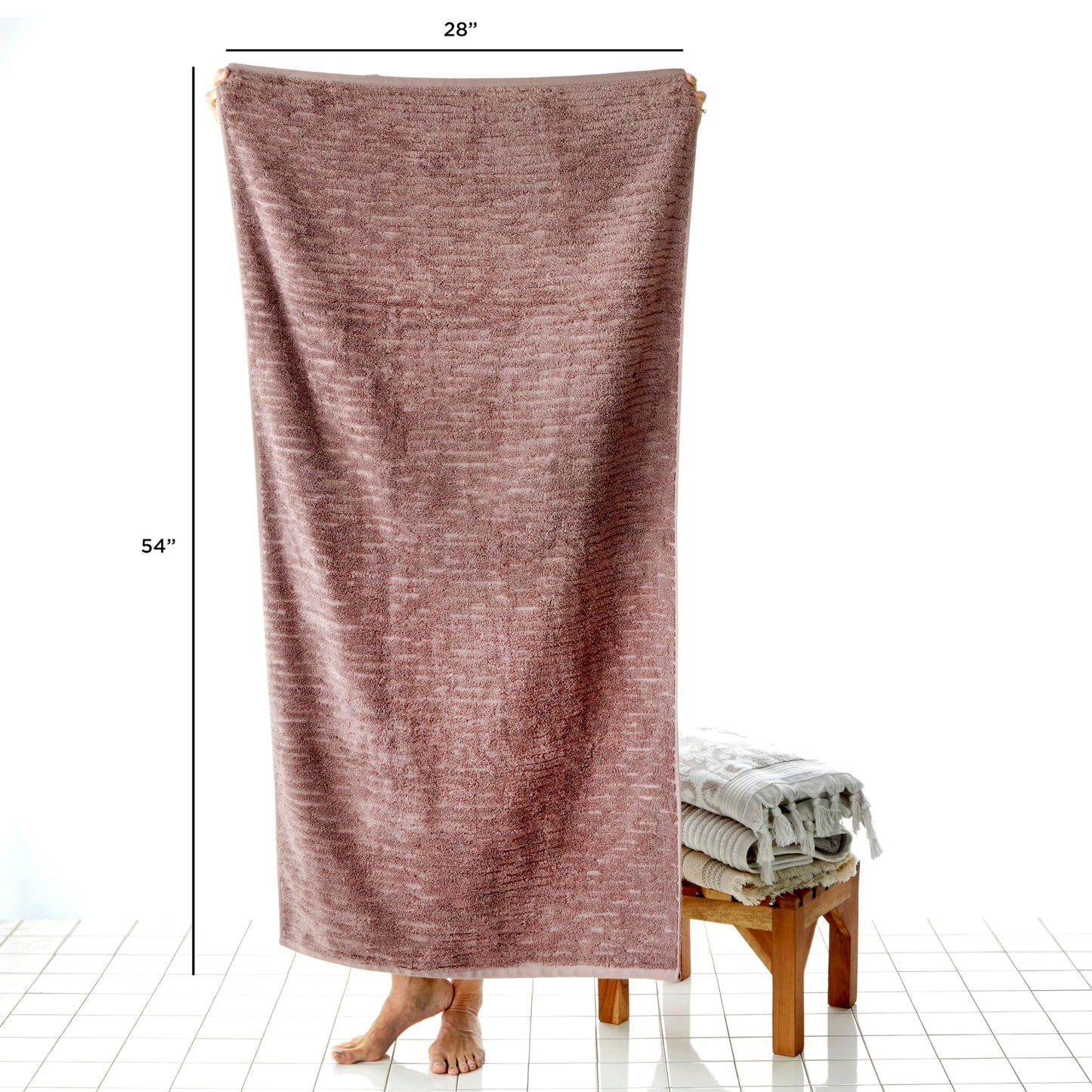 SKL Home CloudSoft Cotton Luxury Bath Towel, Soft Plum
