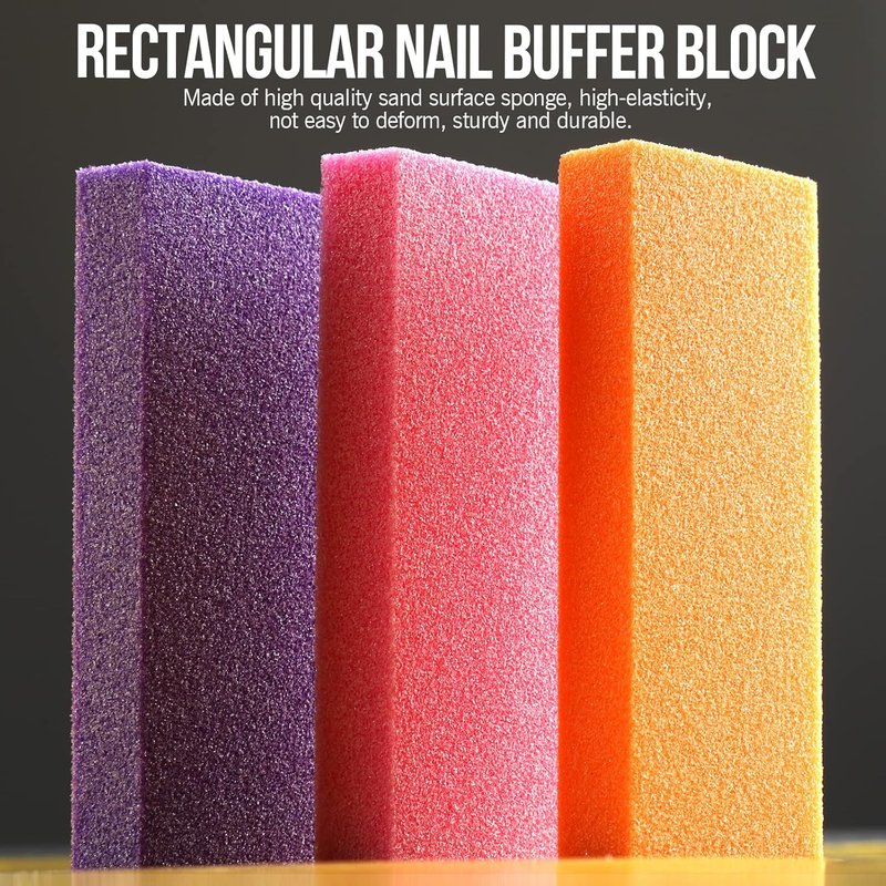 FANDAMEI Nail Buffers and Files - Professional Nail Care Kit with Rectangular Blocks & Grit Files