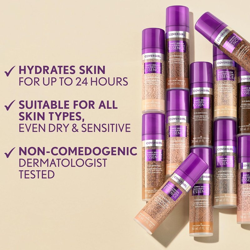 Covergirl Simply Ageless Foundation - Tinted Skincare Makeup Hybrid, Light-Neutral 25, Vegan, 1.0oz