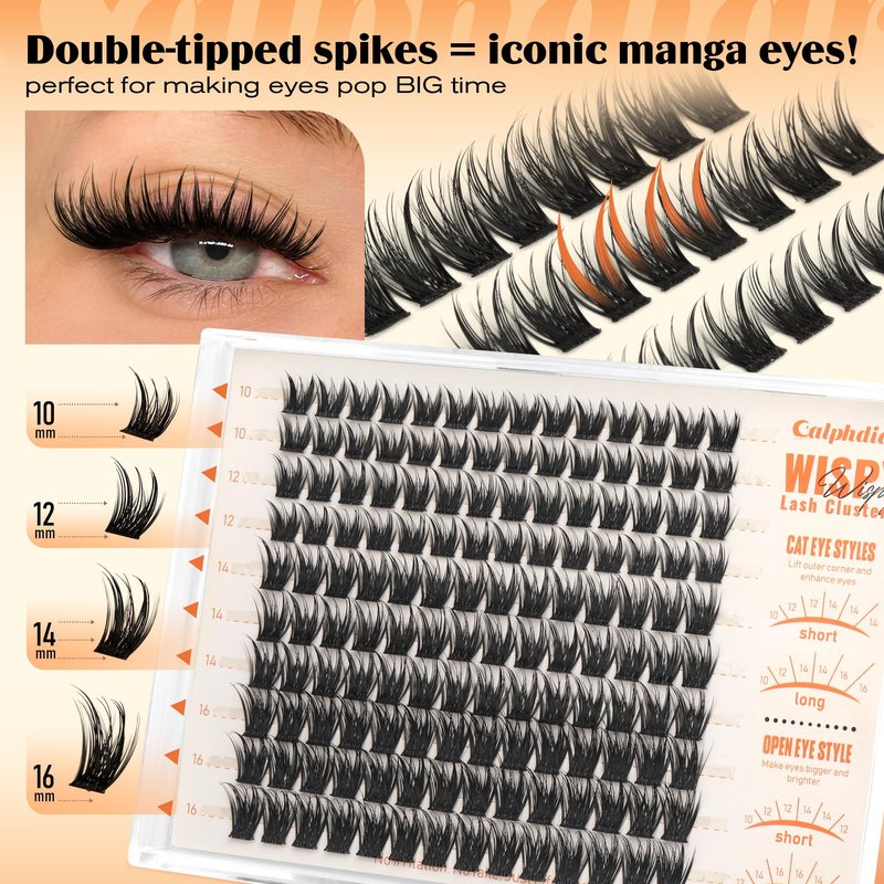 Lash Clusters Wispy Eyelash Clusters Bunny Spiky Cluster Eyelash Extensions 10 12 14 16mm Natural Lashes Clusters D Curly False Eyelashes Soft Individual Lashes Extension