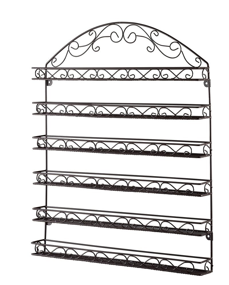 Home-it Large Nail Polish Rack Wall Mounted Metal Nail Polish Organizer, Holds up to 102 Bottles, 20x24 inch Unbreakable Metal Frame (Bronze)