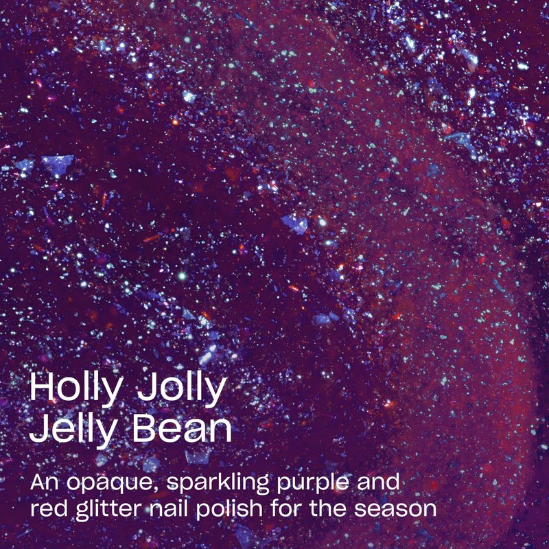 OPI Nail Lacquer Holly Jolly Jelly Bean | Opaque Purple with Red Shimmer Glitter Chip Resistant Nail Polish | Amazon Exclusive | Holiday Shades 2025