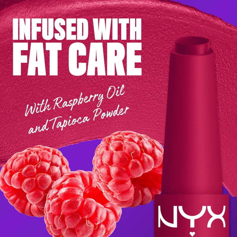NYX PROFESSIONAL MAKEUP Fat Matte Lipstick, Pigmented, Smoothing, & Non-Drying Lip Crayon, Long Lasting Lip Makeup, Vegan & Cruelty Free - Hibiscus Hug (Magenta)