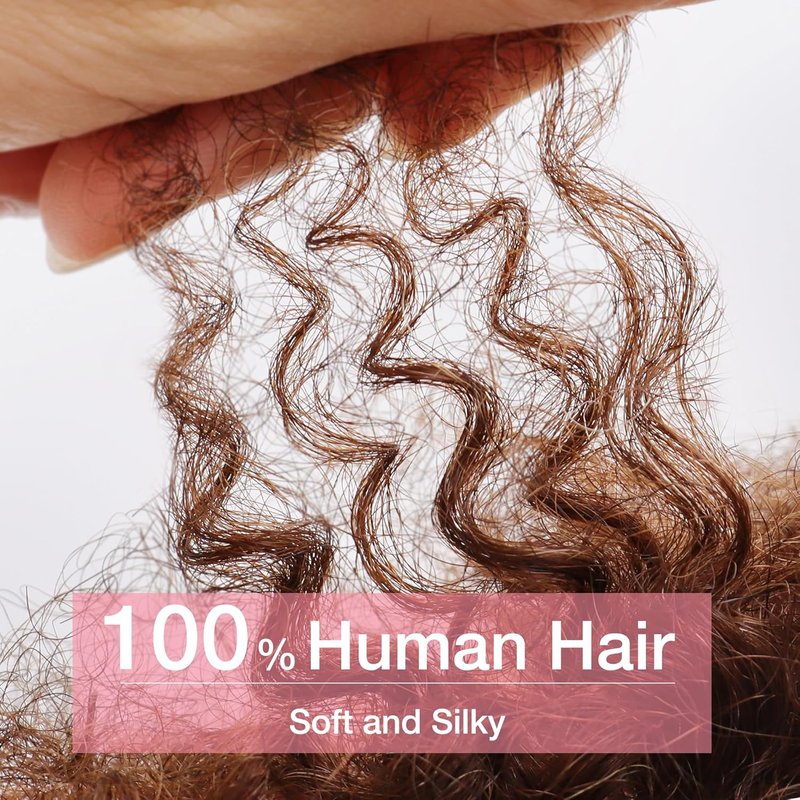 Afro Curly Mannequin Head - 100% Human Hair 10'' Cosmetology Doll for Braiding & Hairstyling | Brown