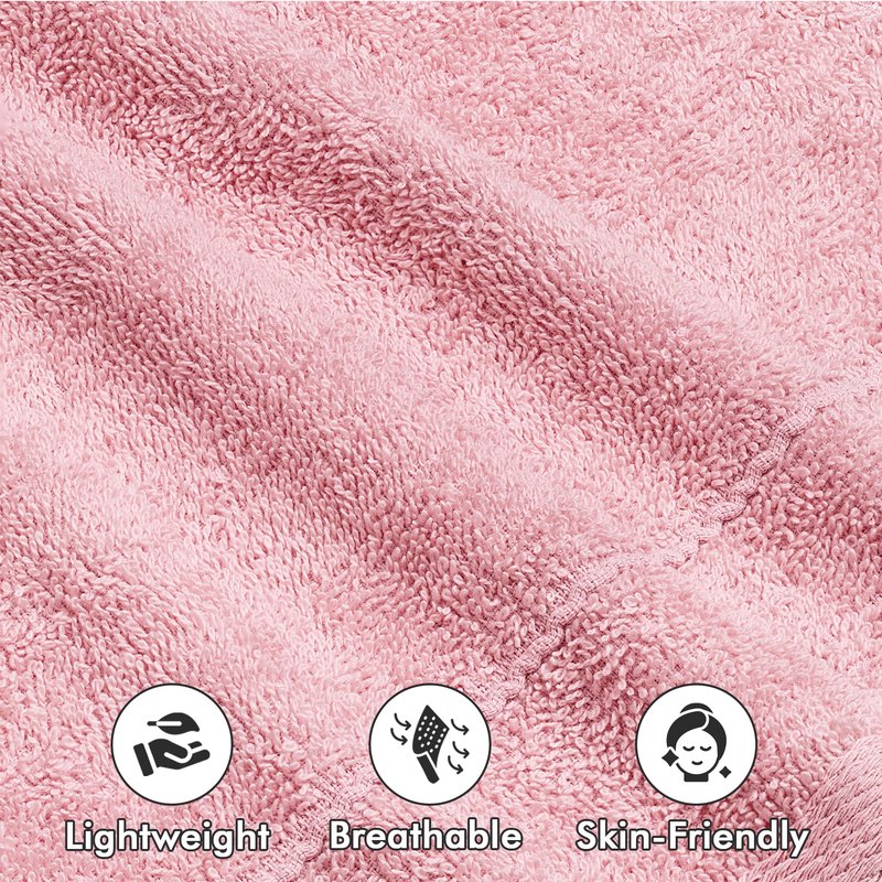 Novo Home Face Towels Pack of 12 – 100% Cotton Wash Cloths (12x12 inch) – Soft, Quick Dry & Highly Absorbent Hand Towels for Bathroom, Spa, Gym, Kitchen and for Daily Use - (Baby Pink)