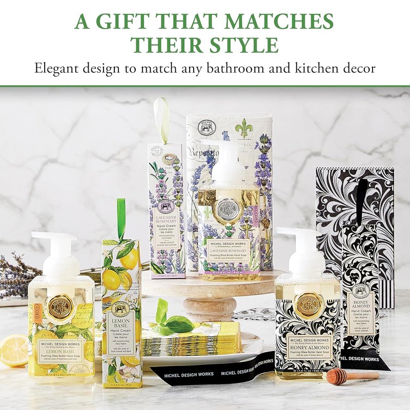 Michel Design Works Foaming Hand Soap - Refreshing Lemon Basil Scent | 17.8 Fl Oz Each
