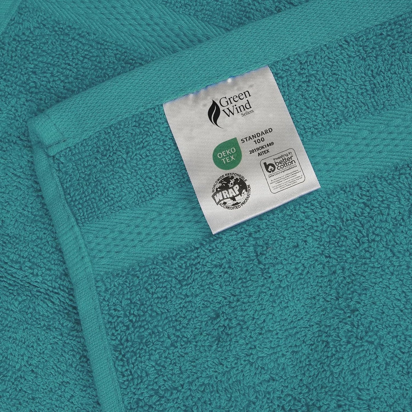 Soft Wash Cloths - Plush & Absorbent Cotton Washcloths Set | 12-Pack Multi-Purpose Quick-Dry 13x13'' (Light Green)