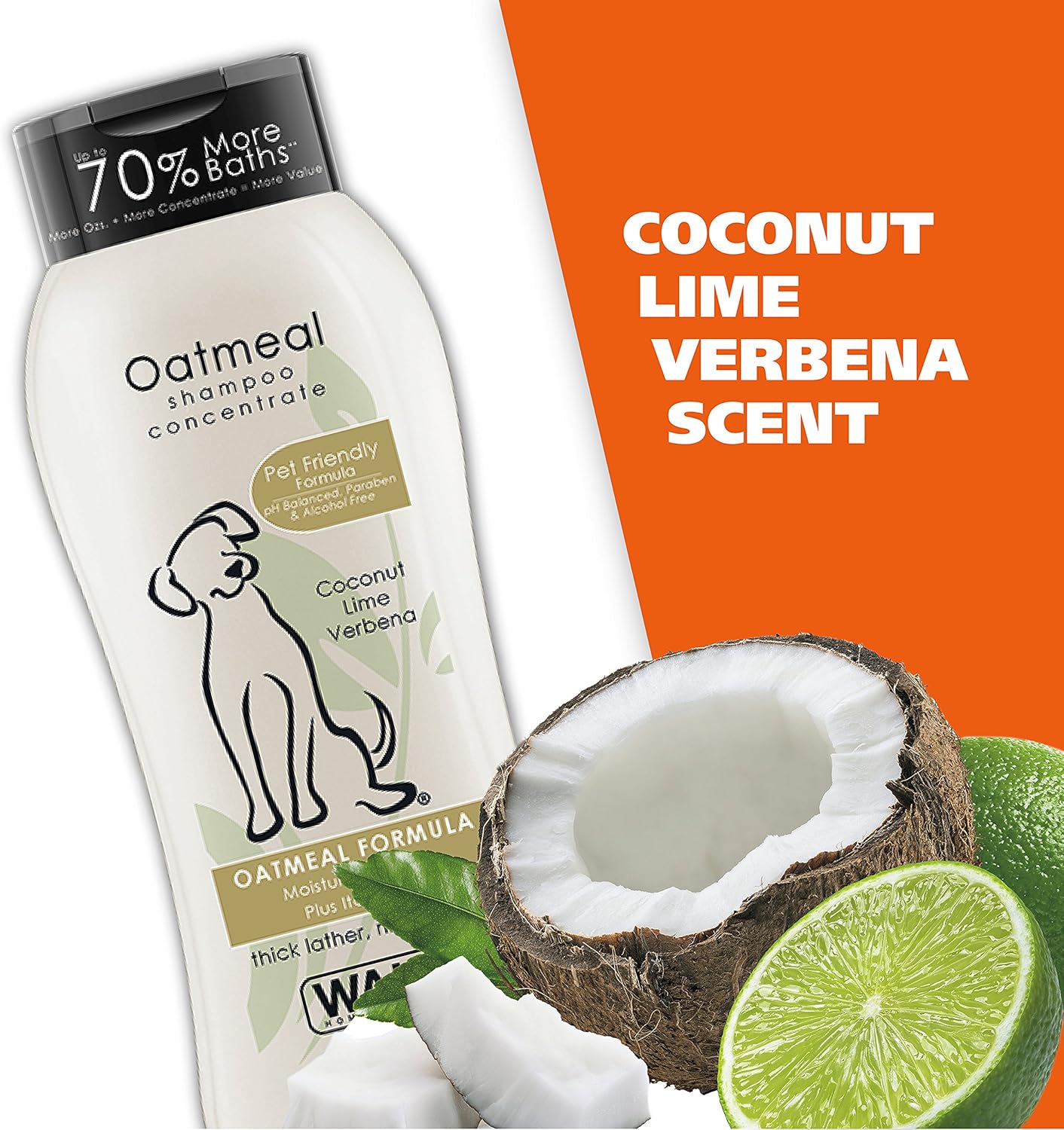 Wahl USA Pet Shampoo - Dry Skin & Itch Relief Oatmeal Formula with Coconut Lime Verbena, 24 Oz