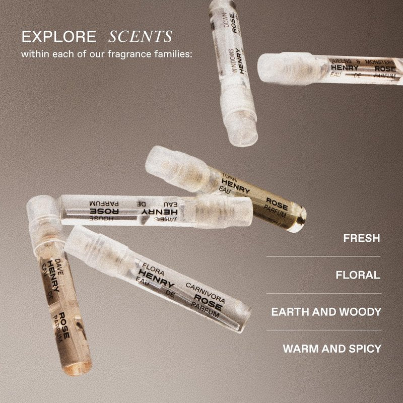 Henry Rose Full Collection Discovery Set - Travel Size Perfume Set with Clean, Gender-Inclusive Eau de Parfum Scents - Natural, Non Toxic, and Cruelty-Free Fragrance Gift (12 ct)