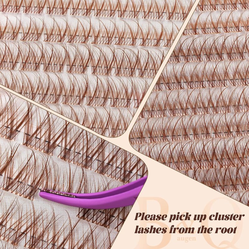 Brown Lash Clusters Kit - C-Curl Eyelash Extensions 8-16mm | Natural Wispy Clusters for Fair/Dark Hair