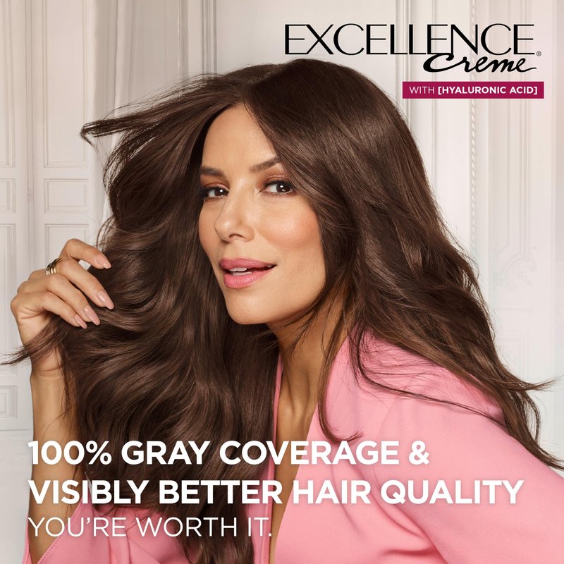 L'Oreal Paris Excellence Crème Permanent Hair Dye, Triple Care Hair Color with Hyaluronic Acid for 100% Gray Coverage, 5AR Medium Maple Brown, 1 Kit (Pack of 2) (Packaging May Vary)