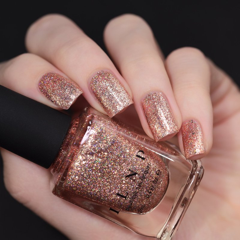 ILNP Juliette - Rose Gold Holographic Nail Polish, Mirror Shine Glitter, Long Lasting, Quick Dry, Chip Resistant, Non-Toxic, Vegan