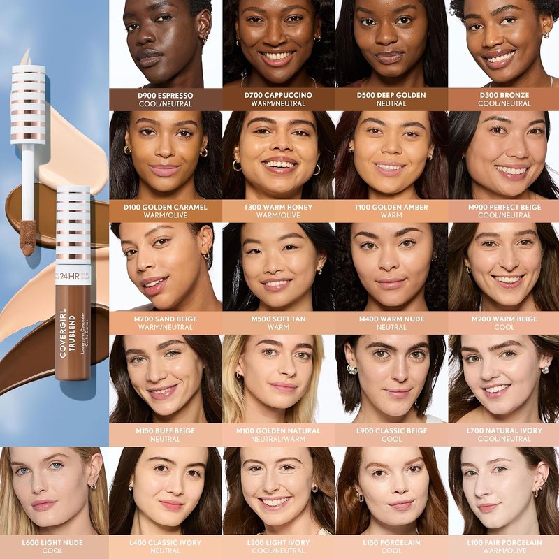 COVERGIRL TruBlend Undercover Concealer - Buildable Full Coverage, 24-Hour Matte Finish | L900 Classic Beige