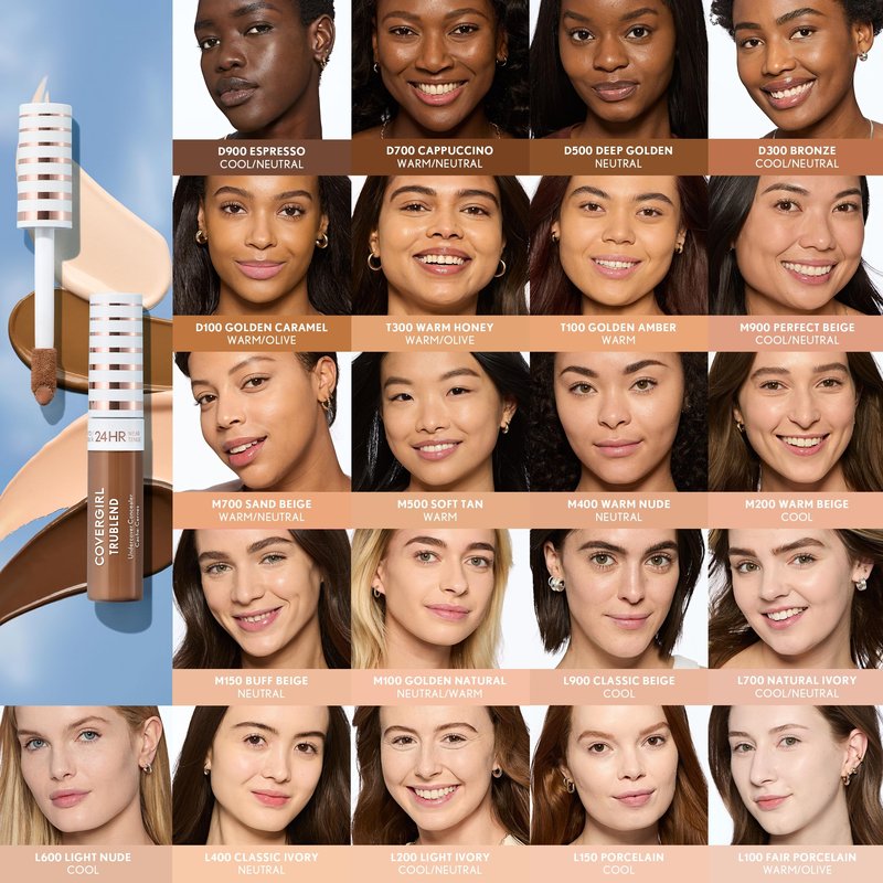 COVERGIRL TruBlend Undercover Concealer, Buildable, Full Coverage, 24-Hour Wear, Matte Finish - L600 Light Nude (Packaging May Vary)