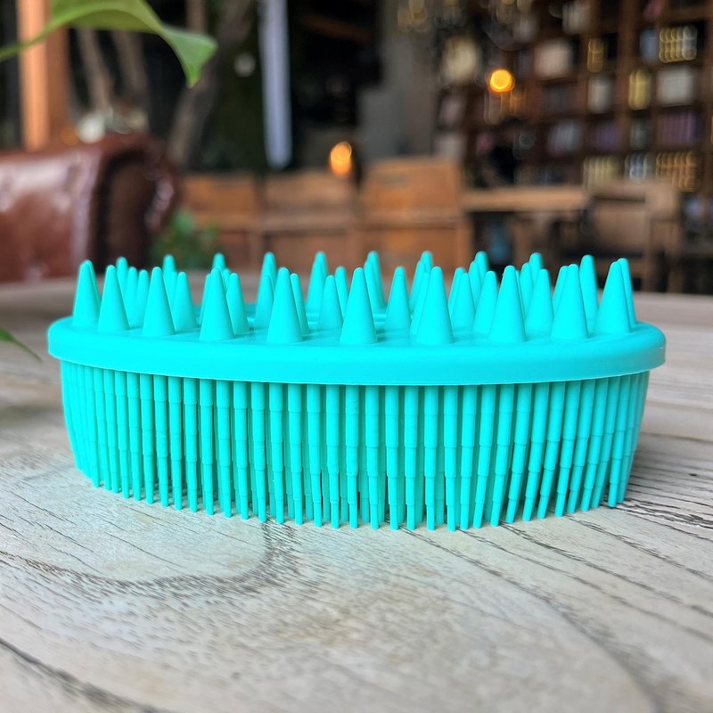 Premium Sensory Brush for Kids or Autism,Soft Silicone Body Scrubber,2 in 1 Sensory Room Occupational Therapy Sensory Brushes,Silicone Loofah,Pets Shower Brush Bath Brush Shampoo Brush(Spikes-Teal)