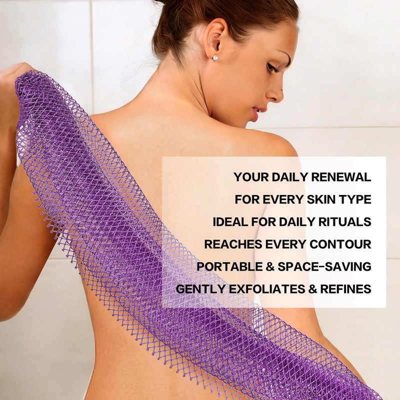 UJFQBH African Net Sponge Authentic 2-Pieces Exfoliating Body Scrubber for Shower & Bath, Deep Cleansing Lather for Dead Skin Removal, Back Scrubber for Women & Men (Pink 、Purple