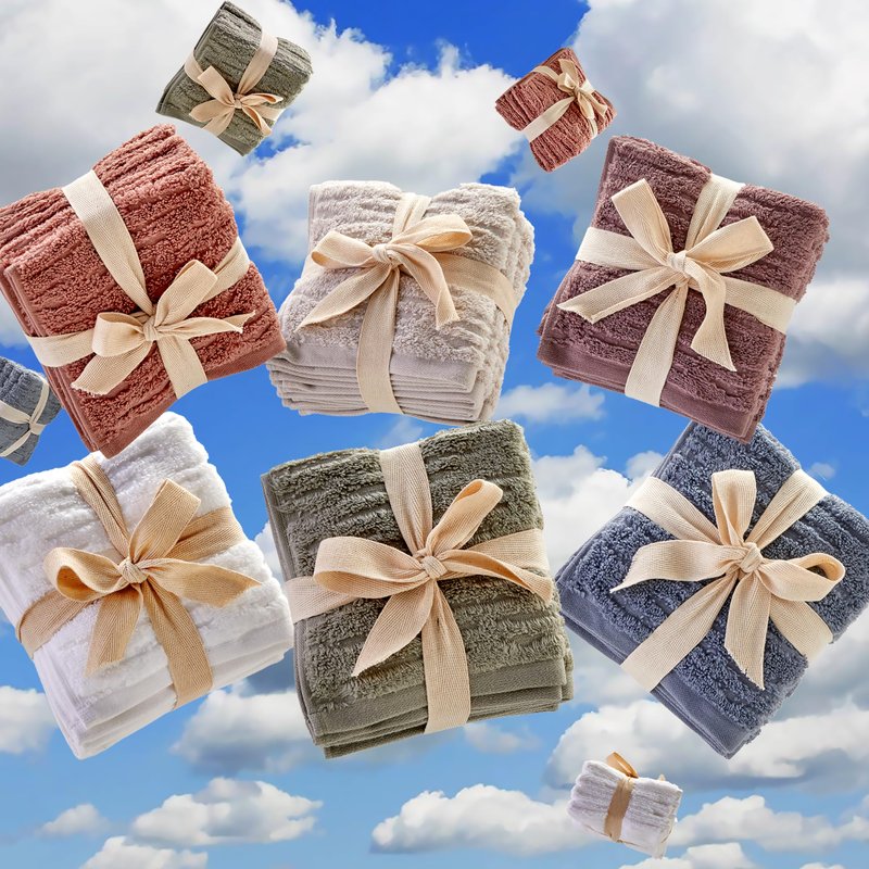 SKL Home CloudSoft Cotton Luxury 4-Piece Washcloth Set, Sage