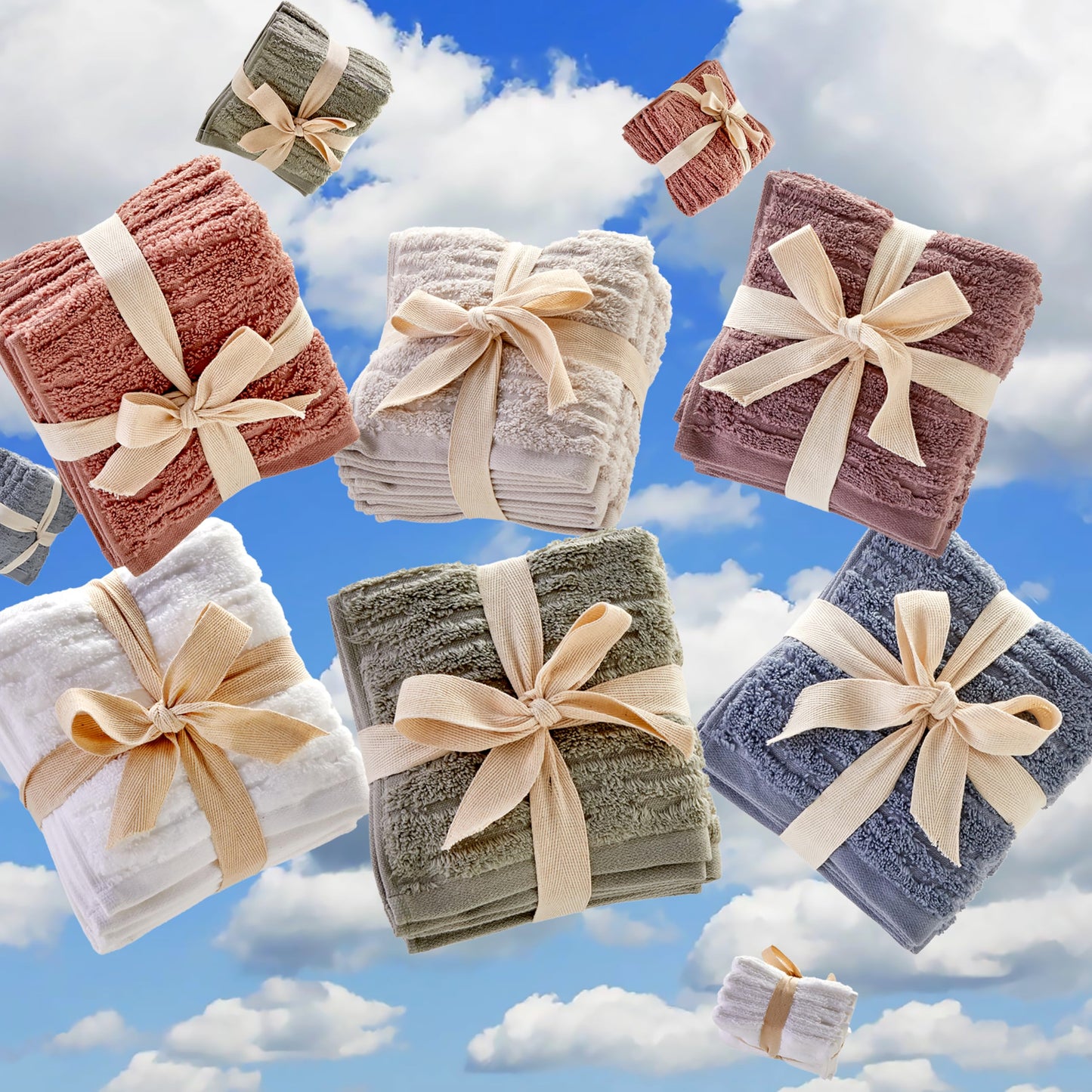 SKL Home CloudSoft Cotton Luxury 4-Piece Washcloth Set, Soft Plum
