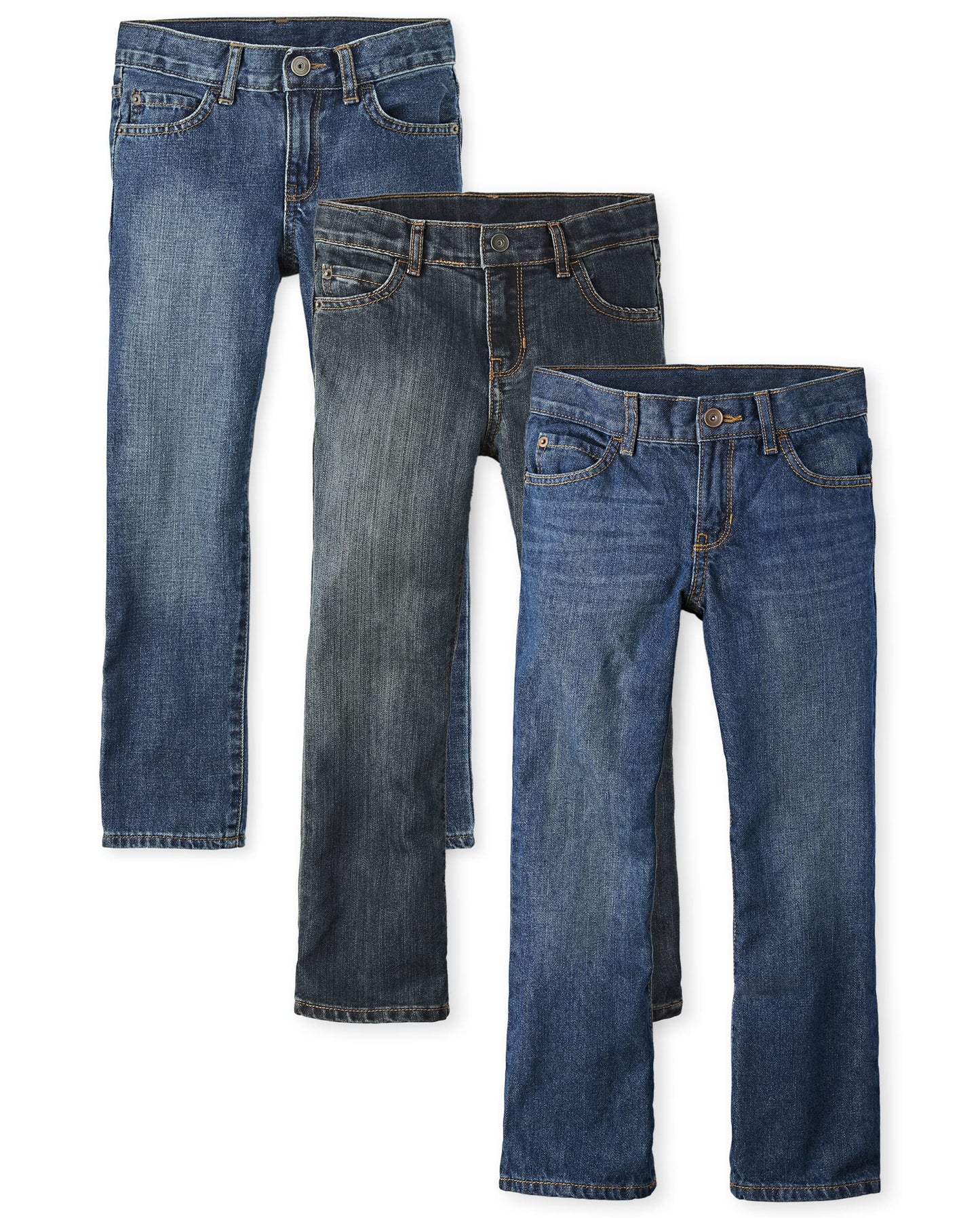 The Children's PlaceBoysMultipack Basic Bootcut Jeans Dark Jupiter/Dustbowl Wash/Med Indigo 3-Pack10