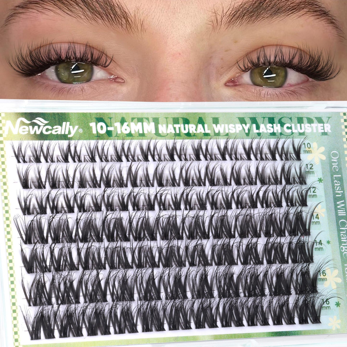 Wispy Lash Clusters Clear Band Natural Eyelash Clusters D-curly Lash Extensions Invisible Band Cluster Eyelash Extensions Spider Cluster Lashes 10-16MM Individual Lashes by Newcally