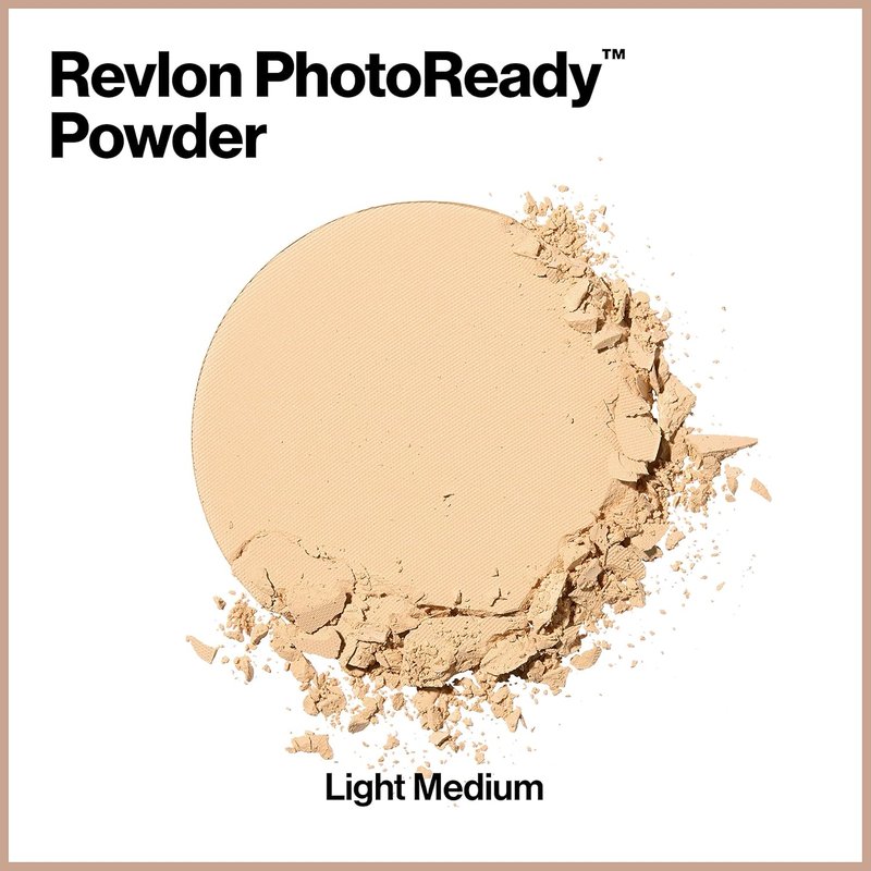 Revlon PhotoReady Blurring Face Powder - Longwear, Oil-Free Makeup for Flawless Finish | 0.25 oz, Light Medium