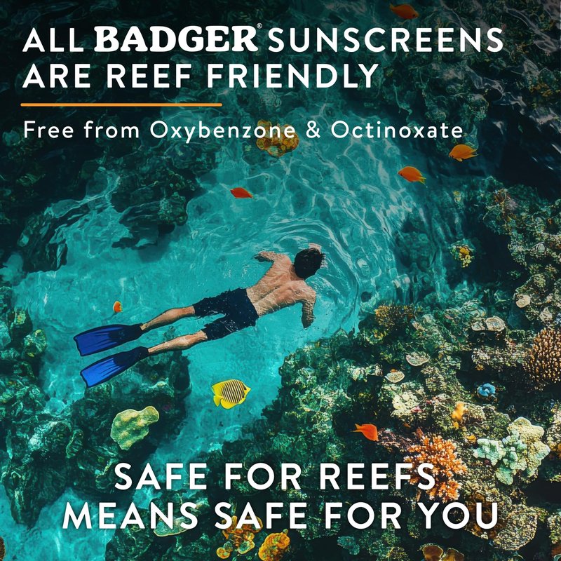 Badger SPF 50 Daily Mineral Sunscreen with Zinc Oxide, 85% Organic, Lightweight & Easy to Apply, No White Cast, Moisturizing, Reef Safe, Vegan, Unscented, 4 fl oz