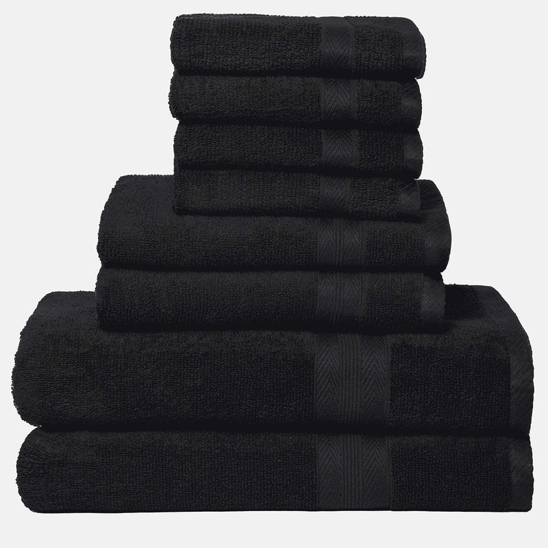 BOUTIQUO Light Grey Towel Set - 8 Piece Bathroom Towel Set - 100% Ring Spun Cotton, 2 Bath Towel 27x54, 2 Hand Towel 16x28, 4 Washcloth 13x13 - Ultra Soft Highly Absorbent