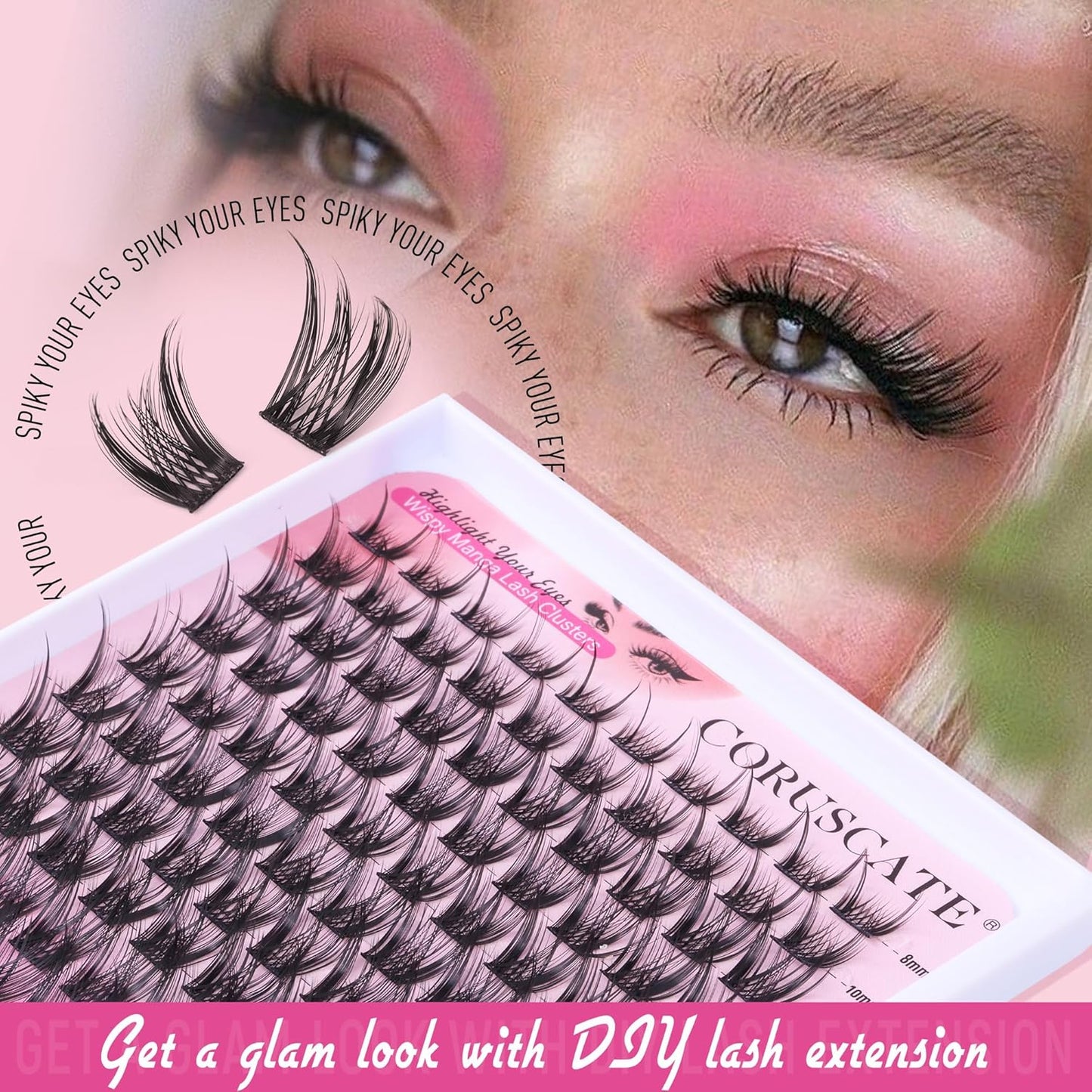 Wispy Lash Clusters - Natural Individual Eyelash Extensions for DIY Looks | 8-16mm Manga Style