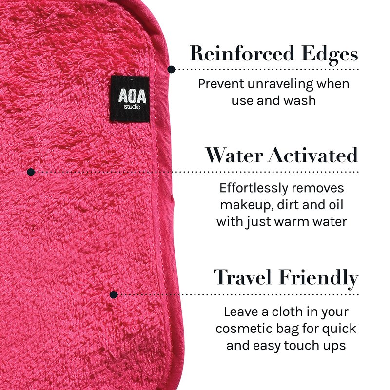 AOA Studio Microfiber Face Cloth Makeup Erase Remover Face Towels Reusable Microfiber Cleansing Towel Remove Makeup with Water7.8" X 6.2", All Skin type and Even Sensitive Skin (8 packs)