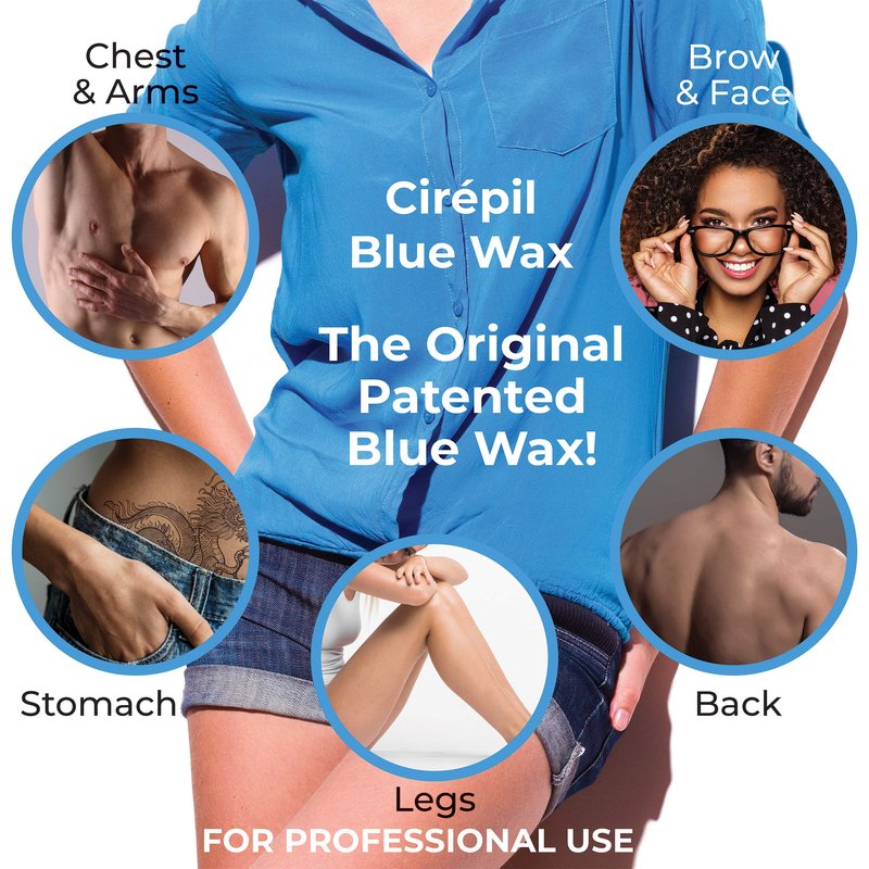 Cirepil - Blue - 800g / 28.22 oz Hard Wax Beads Bag - Face & Body Wax, Unscented & No Strip Needed - Perfect for Sensitive Skin & Brazilian Waxing - Fluid Gel Texture, Easy Hair-Removal