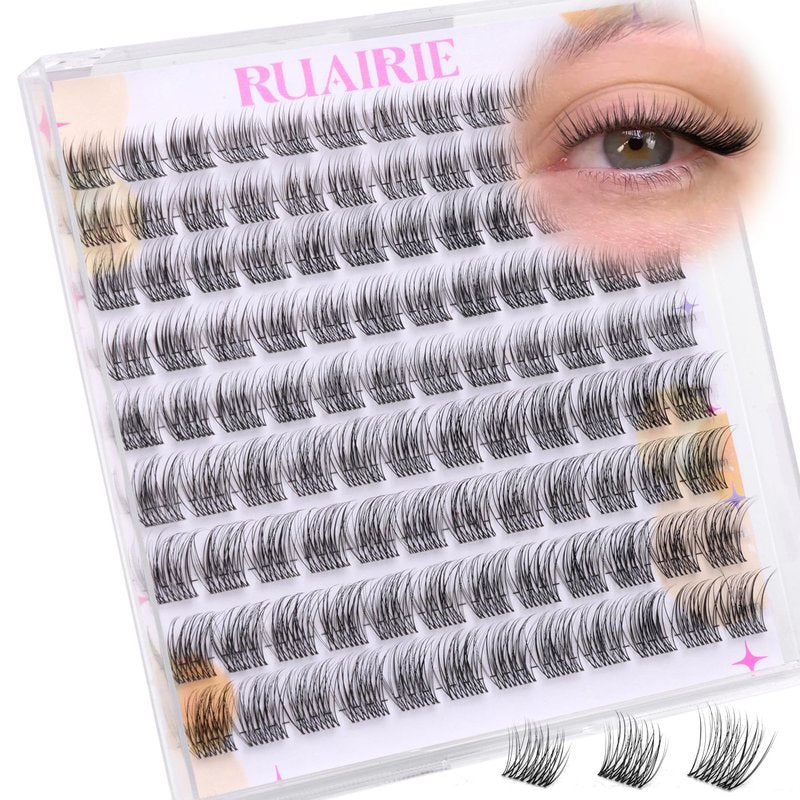 Natural Lash Clusters Wispy Eyelash Clusters 8-12mm Short Lashes Clusters Daily Wear Cluster Eyelash Extensions 108pcs C-Curly Cluster Lashes Invisible Band Individual Lashes DIY Lash Extensions