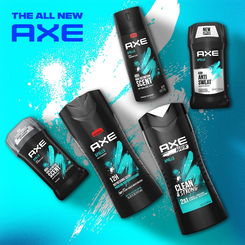 AXE Body Wash for Long Lasting Freshness Apollo Sage and Cedarwood Men's Body Wash with Odor-Busting Prebiotics 16 oz