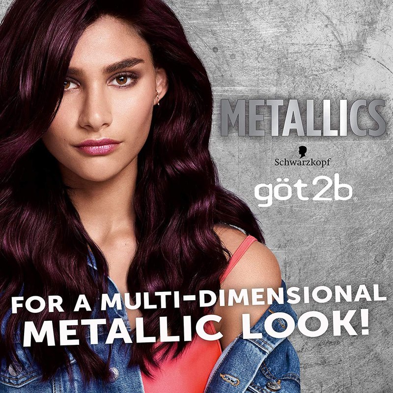 Schwarzkopf Got2b Metallics Hair Color - M49 Smoky Violet, Long-Lasting Vibrant Shade