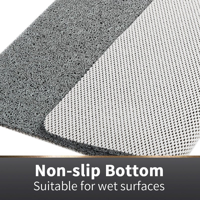 Asvin Soft Textured Bath, Shower, Tub Mat, 24x16 Inch Rectangular, Phthalate Free, Non Slip Comfort Bathtub Mats with Drain, PVC Loofah Bathroom Mat for Wet Areas, Quick Drying, Grey