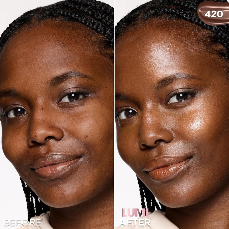 L'Oreal Paris Lumi Le Glow Skin Tint - Lightweight Water-Based Tinted Serum with Foundation Coverage | Neutral 420, 0.85 Fl Oz