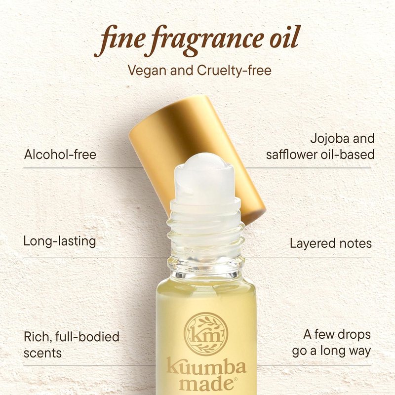 Kuumba Made Vanilla Bean Fragrance Oil - Long-Lasting Vegan Perfume Roller | 0.15 Fl Oz