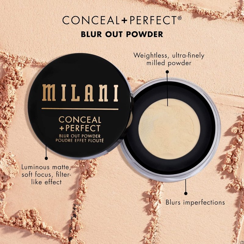 Milani Conceal + Perfect Blur Out Powder Kit - Ginger Contour, Stardust Highlighter & Melon Brightener