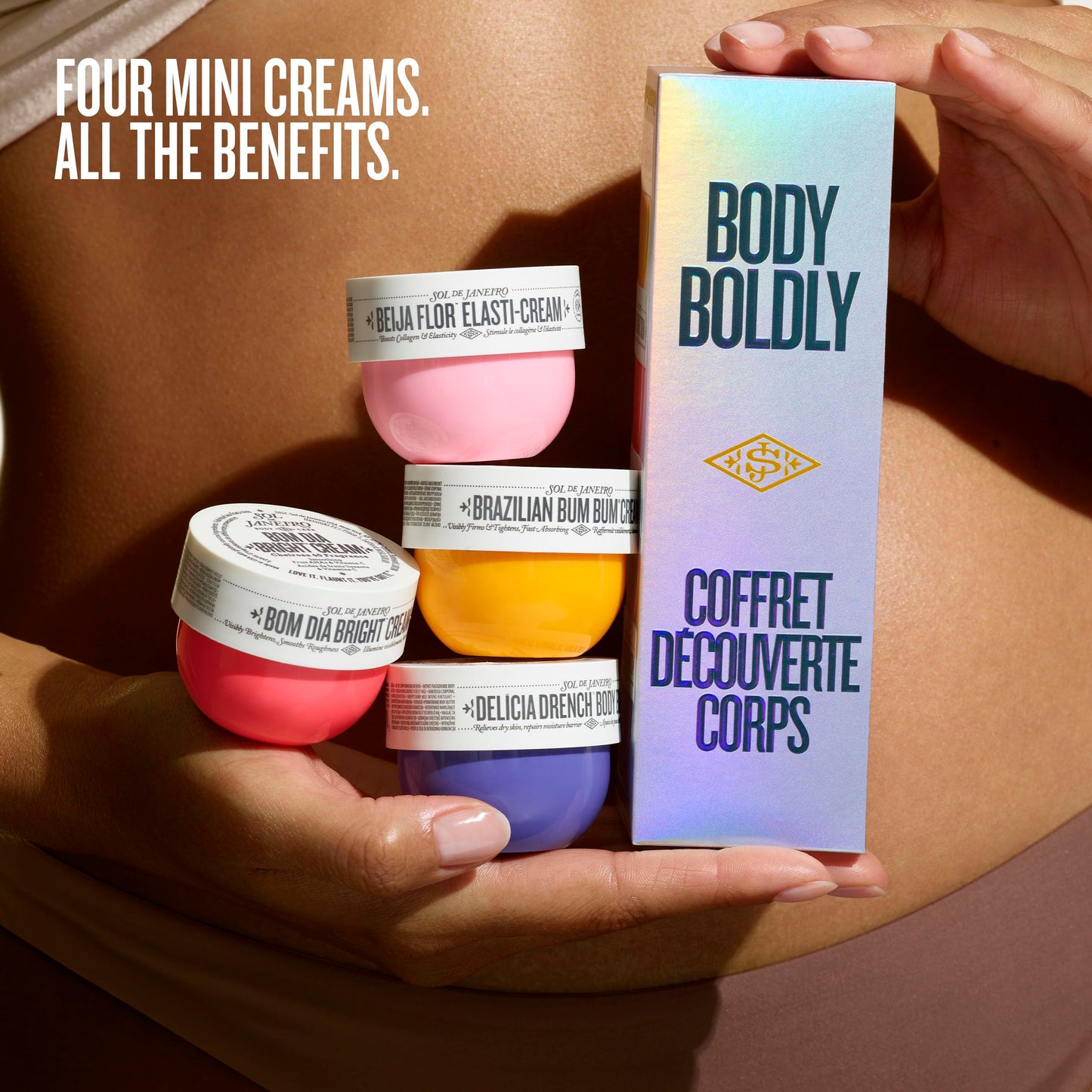 Sol de Janeiro Body Boldly Body Cream Discovery Set | Trial Size Beauty Minis | Gift Set | Set of 4 - 25mL | Amazon Exclusive
