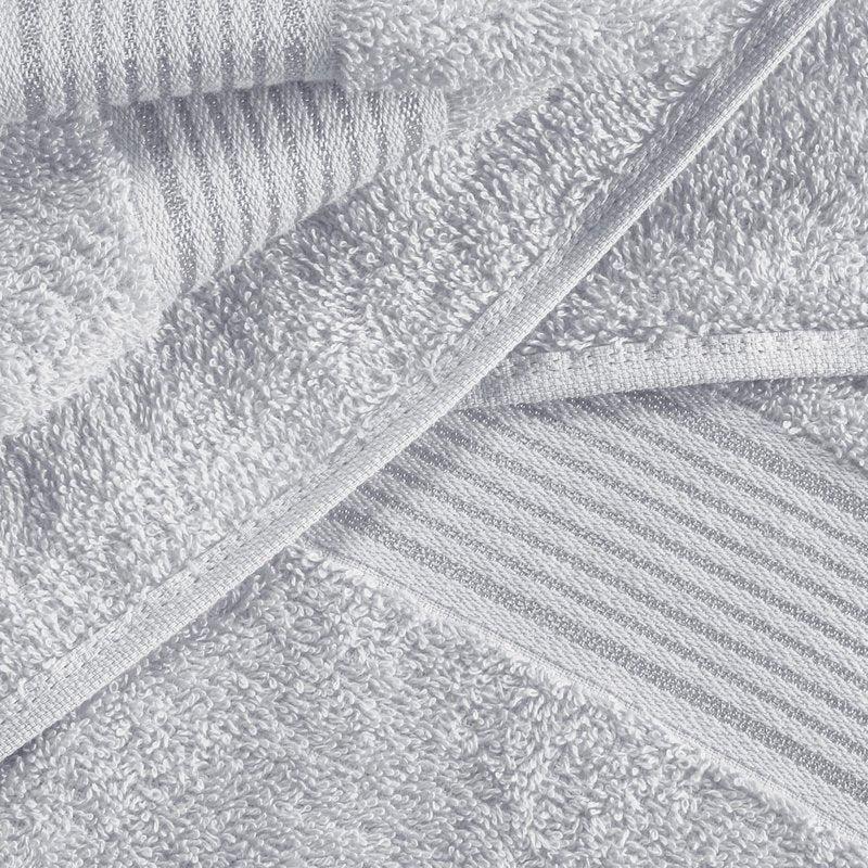 Belizzi Home Ultra Soft 6 Pack Cotton Towel Set, Contains 2 Bath Towels 28x55 inch, 2 Hand Towels 16x24 inch & 2 Wash Coths 12x12 inch, Ideal for Everyday use, Compact & Lightweight - Light Grey