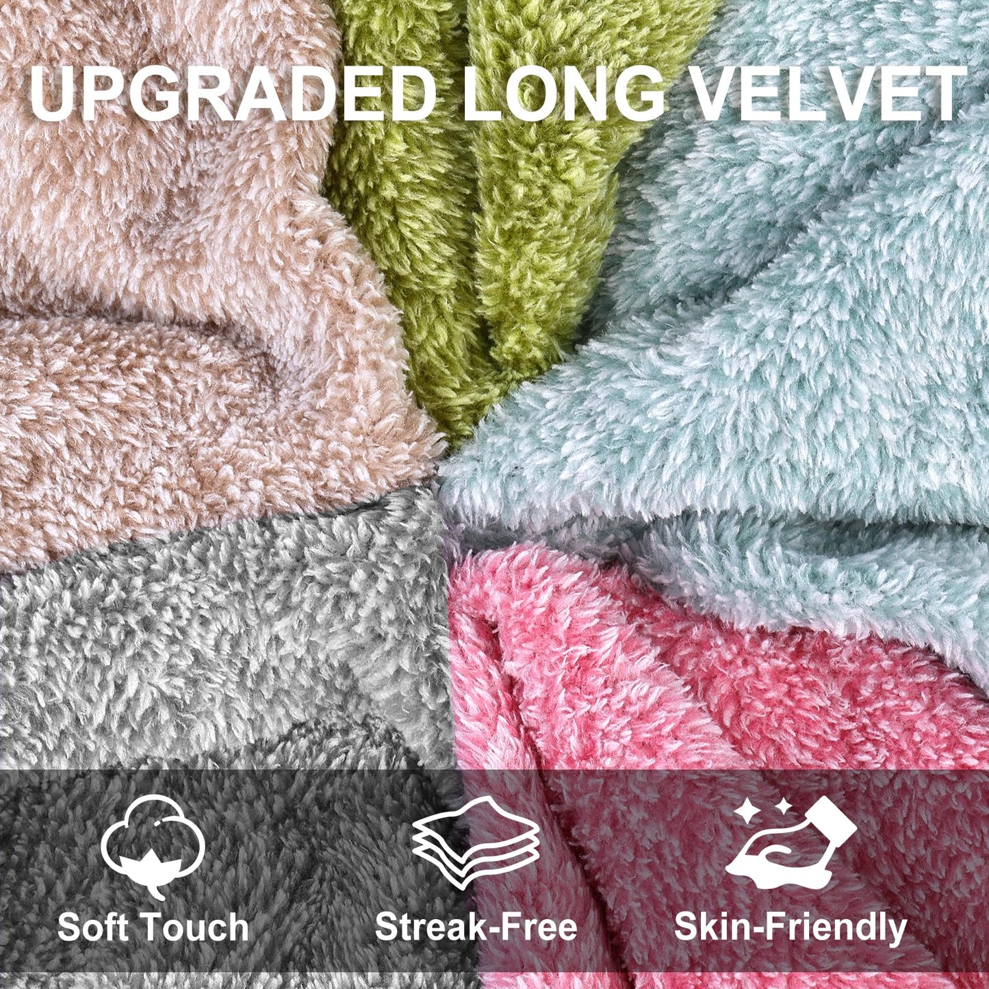 TEAWOO 10 Pack Premium Washcloths, Highly Absorbent and Super Soft Face Towels, Multi-Purpose Fingertip Towels, 12 x 12 inch Bathroom Towels (Charcoal/Coral Pink/Cyan/Jade Green/Coffee Beige)
